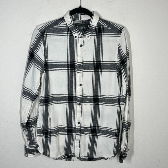 FRENCH CONNECTION Men's Big Checks Flannel Button-Up Shirt Sz Medium - Picture 2 of 12